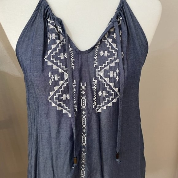 love, Fire Denim Feel Swing Dress Medium - Picture 3 of 4